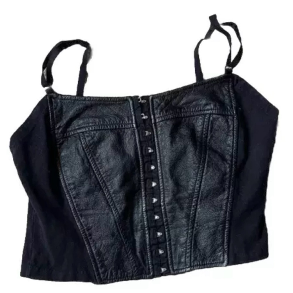 Black Leather Corset Top